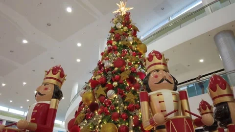 Christmas Tree with Drummer Boy decorations with Tree-Topper. 4K Video stock 143268059
