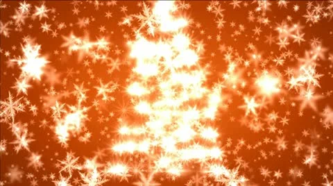 Christmas tree with falling snow Stock Footage 10534623