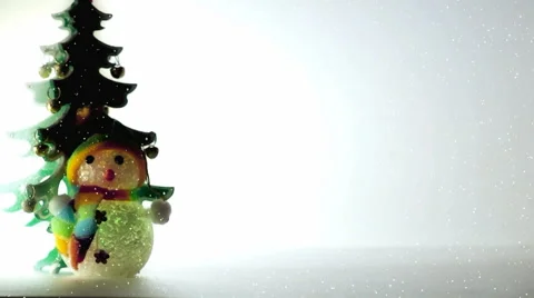 Christmas tree with falling snow Stock Footage 57962816