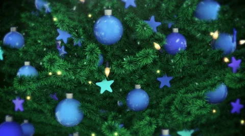 Christmas tree with falling snow Stock Footage 67522442