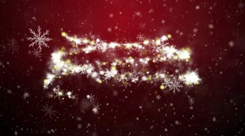Christmas tree with falling snowflakes and stars Stock Footage 12680551