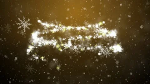 Christmas tree with falling snowflakes and stars Stock Footage 12681936