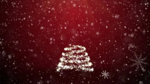 Christmas tree with falling snowflakes and stars Video stock 12691718
