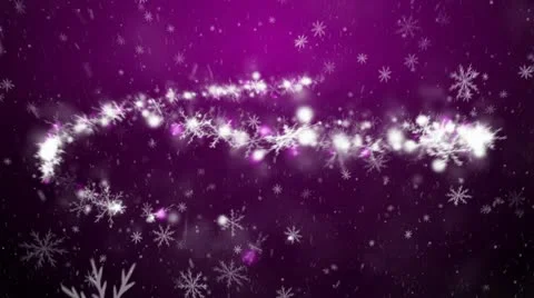 Christmas tree with falling snowflakes and stars Stock Footage 12712081