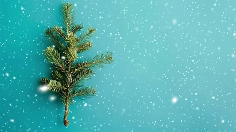 Christmas tree. Falling snowflakes. Falling snowflakes effect. Looped snow. Stock Footage 271504980
