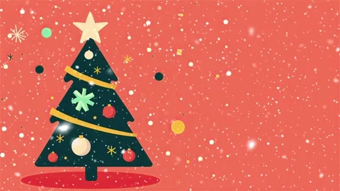 Christmas tree. Falling snowflakes. Falling snowflakes effect. Looped snow. Stock Footage 271505251