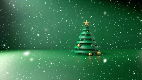 Christmas tree. Falling snowflakes. Falling snowflakes effect. Looped snow. Stock Footage 271505270