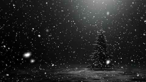 Christmas tree. Falling snowflakes. Falling snowflakes effect. Looped snow. Stock Footage 271505522