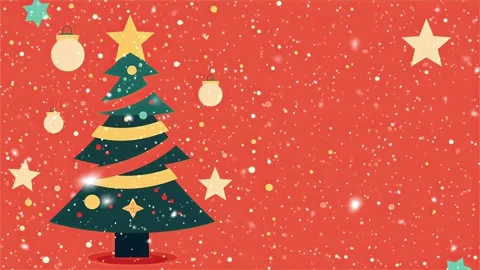 Christmas tree. Falling snowflakes. Falling snowflakes effect. Looped snow. Stock Footage 271505529