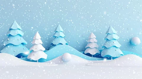 Christmas tree. Falling snowflakes. Falling snowflakes effect. Looped snow. Stock Footage 271505701
