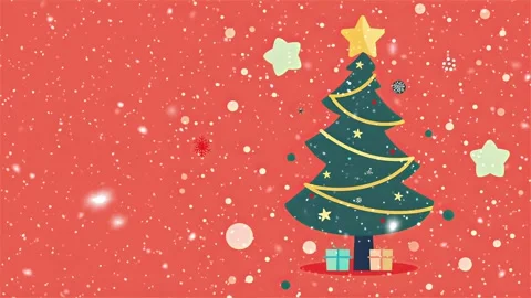Christmas tree. Falling snowflakes. Falling snowflakes effect. Looped snow. Stock Footage 271505781