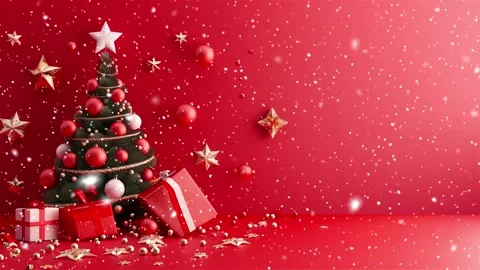 Christmas tree. Falling snowflakes. Falling snowflakes effect. Looped snow. Stock Footage 271505789