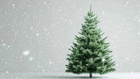 Christmas tree. Falling snowflakes. Falling snowflakes effect. Looped snow. Stock Footage 271505831