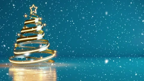 Christmas tree. Falling snowflakes. Falling snowflakes effect. Looped snow. Stock Footage 271505988