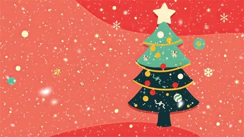 Christmas tree. Falling snowflakes. Falling snowflakes effect. Looped snow. Stock Footage 271505992