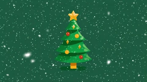 Christmas tree. Falling snowflakes. Falling snowflakes effect. Looped snow. Stock Footage 271505998