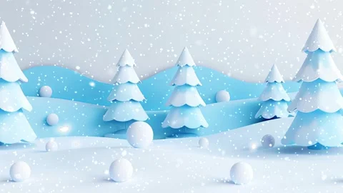 Christmas tree. Falling snowflakes. Falling snowflakes effect. Looped snow. Stock Footage 271505999