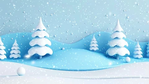 Christmas tree. Falling snowflakes. Falling snowflakes effect. Looped snow. Stock Footage 271616155