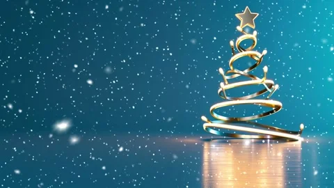 Christmas tree. Falling snowflakes. Falling snowflakes effect. Looped snow. Stock Footage 271616162
