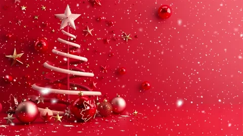 Christmas tree. Falling snowflakes. Falling snowflakes effect. Looped snow. Stock Footage 271616207