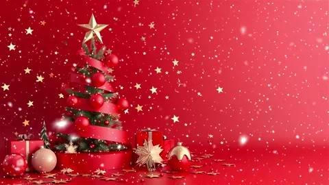 Christmas tree. Falling snowflakes. Falling snowflakes effect. Looped snow. Stock Footage 271616209