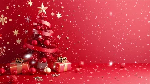 Christmas tree. Falling snowflakes. Falling snowflakes effect. Looped snow. Stock Footage 271616239