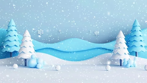 Christmas tree. Falling snowflakes. Falling snowflakes effect. Looped snow. Stock Footage 271616260