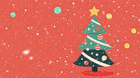 Christmas tree. Falling snowflakes. Falling snowflakes effect. Looped snow. Stock Footage 271616291