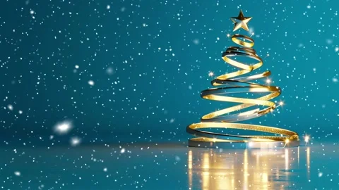 Christmas tree. Falling snowflakes. Falling snowflakes effect. Looped snow. Stock Footage 271616313