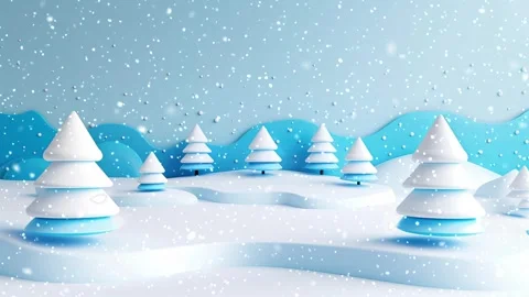 Christmas tree. Falling snowflakes. Falling snowflakes effect. Looped snow. Stock Footage 271616332