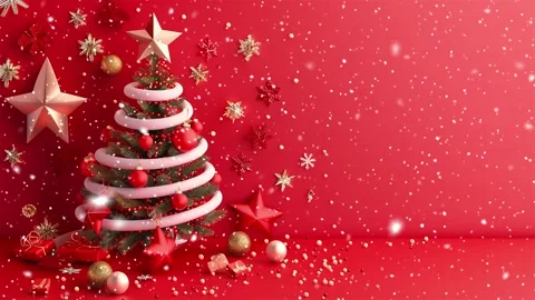 Christmas tree. Falling snowflakes. Falling snowflakes effect. Looped snow. Stock Footage 271616335