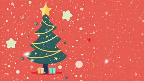 Christmas tree. Falling snowflakes. Falling snowflakes effect. Snow. Stock Footage 272985061