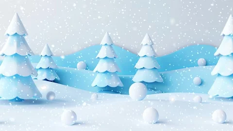 Christmas tree. Falling snowflakes. Falling snowflakes effect. Snow. Stock Footage 272985063
