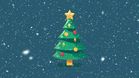 Christmas tree. Falling snowflakes. Falling snowflakes effect. Snow. Stock Footage 272985072