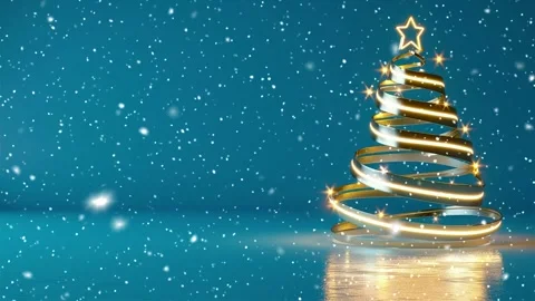 Christmas tree. Falling snowflakes. Falling snowflakes effect. Snow. Stock Footage 272985158