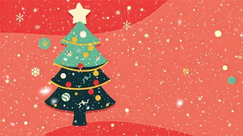 Christmas tree. Falling snowflakes. Falling snowflakes effect. Snow. Stock Footage 272985162