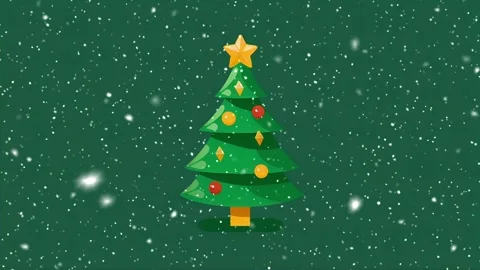 Christmas tree. Falling snowflakes. Falling snowflakes effect. Snow. Stock Footage 272985165