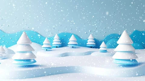 Christmas tree. Falling snowflakes. Falling snowflakes effect. Snow. Stock Footage 272986394