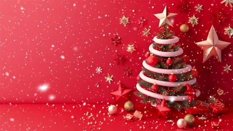 Christmas tree. Falling snowflakes. Falling snowflakes effect. Snow. Stock Footage 272986399