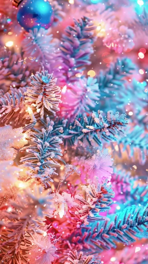 Christmas tree. Falling snowflakes. Looped snow. Stock Footage 267048814