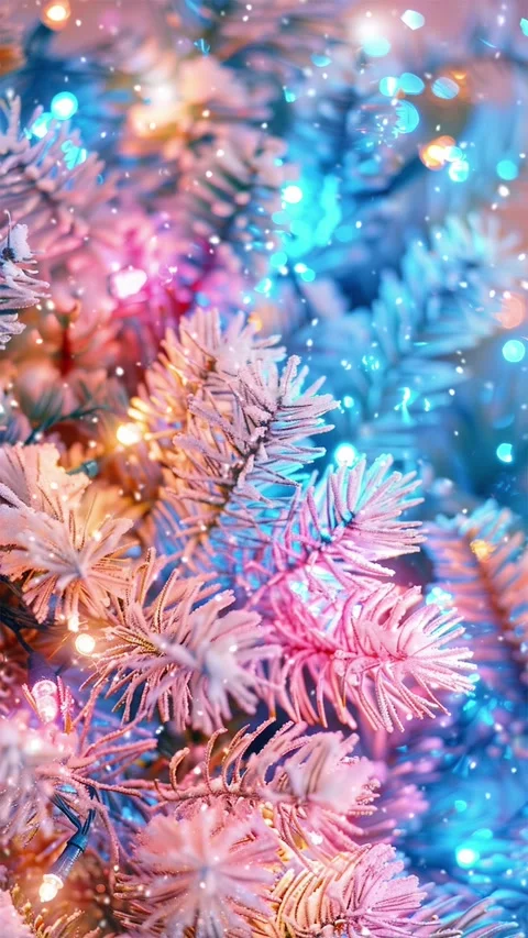 Christmas tree. Falling snowflakes. Looped snow. 스톡 동영상 267048867