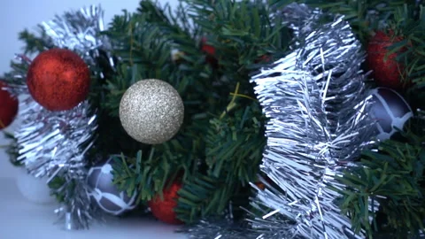 Christmas tree falling in super slow motion Stock Footage 97402537