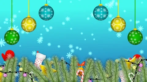 Christmas tree festive decoration with blinking lights, Christmas ball and .. Stock Footage 258238336