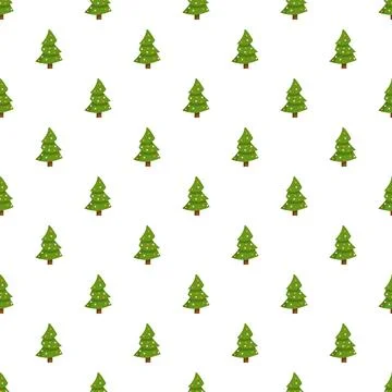 Christmas tree festive seamless pattern for holiday decoration Stock Illustration