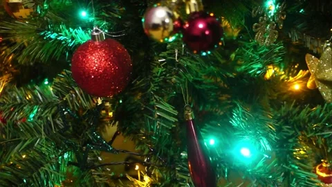 Christmas tree flashing lights Stock Footage 142791153