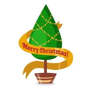 Christmas tree flat 3d isometric pixel art icon Stock-Illustration