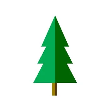 Christmas tree in flat design style. Fir tree icon Stock Illustration
