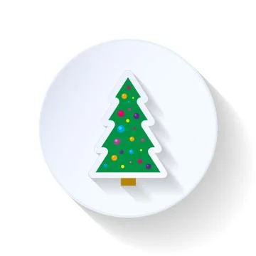 Christmas tree flat icon Stock Illustration