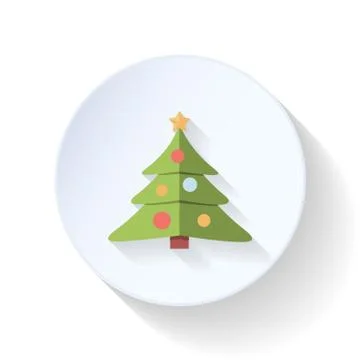 Christmas tree flat icon Stock Illustration