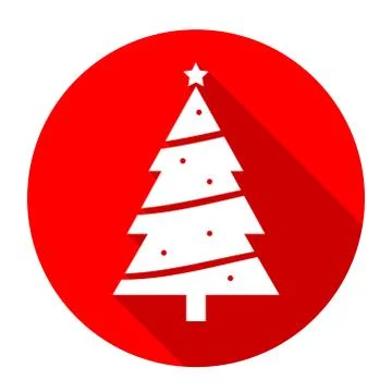 Christmas Tree Flat Icon Stock Illustration